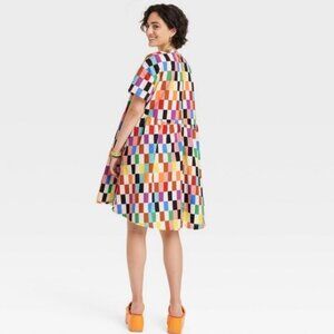 NWT - Pride Alice Butts Designed Rainbow Checkered Dress - Plus Size - XXL